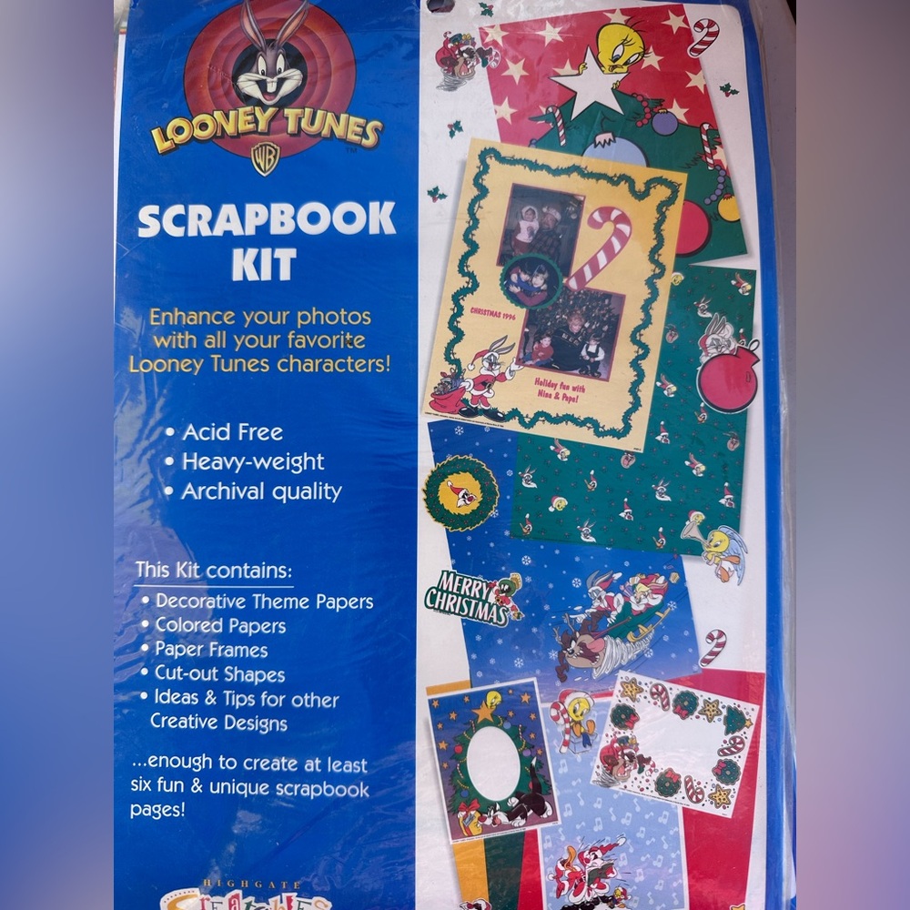 3- VINTAGE Looney Tunes Scrapbook Kit - “ Christmas fun” - Picture 2 of 3